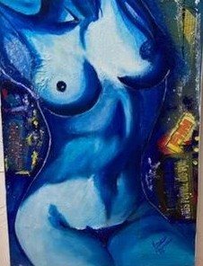Buste féminin bleu — Vincenzo Follykoué