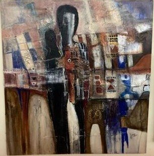 Composition aux deux personnages noirs — Vincenzo Follykoué