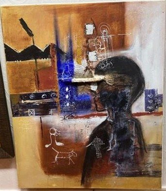 Composition sur fond ocre — Vincenzo Follykoué