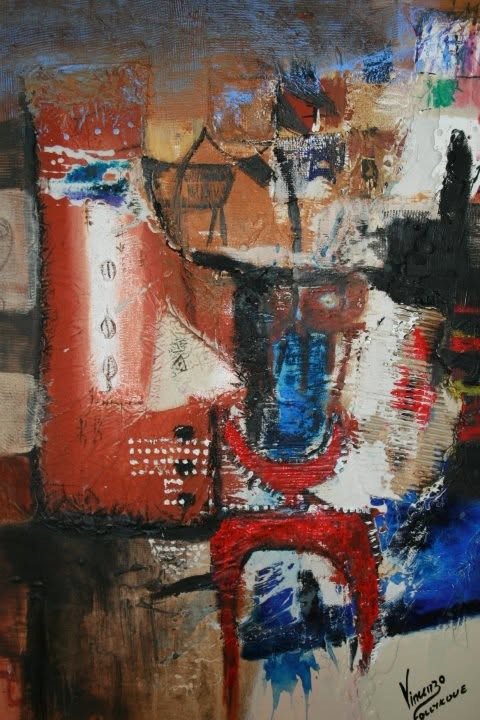 Composition with face and quail — Vincenzo Follykoué